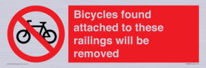PA7864: Bicycles found attached to these railings will be removed