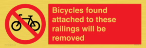 PA7864: Bicycles found attached to these railings will be removed