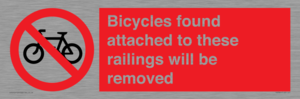 PA7864: Bicycles found attached to these railings will be removed
