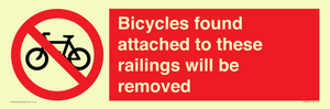 PA7864: Bicycles found attached to these railings will be removed