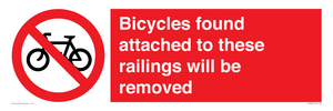 PA7864: Bicycles found attached to these railings will be removed