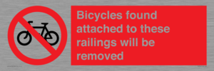 PA7864: Bicycles found attached to these railings will be removed