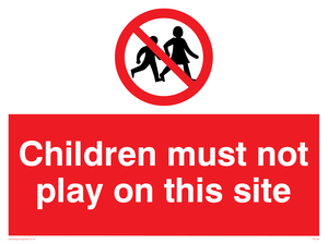 PC534: children must not play on this site