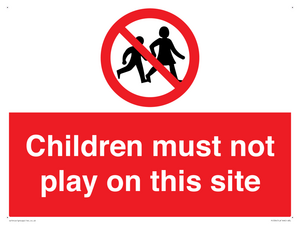 PC534: children must not play on this site