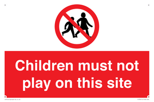 PC534: children must not play on this site