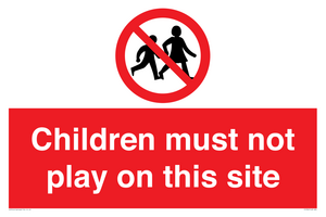 PC534: children must not play on this site