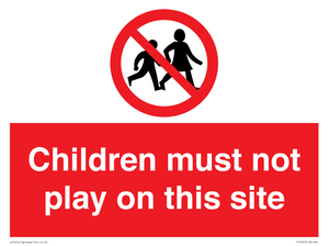 PC534: children must not play on this site