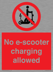 PE15302: No e-scooter charging allowed