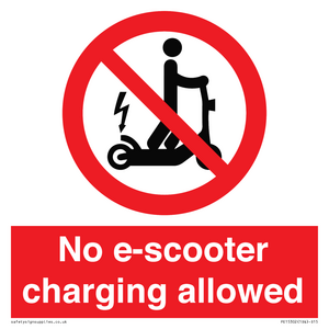 PE15302: No e-scooter charging allowed