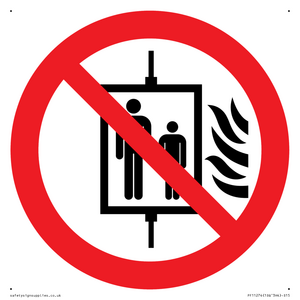 PF11274: P020 Prohibition: Do not use lift in the event of fire