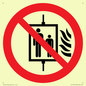 PF11274: P020 Prohibition: Do not use lift in the event of fire