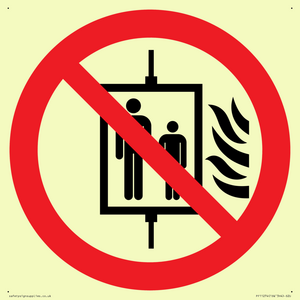 PF11274: P020 Prohibition: Do not use lift in the event of fire