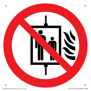 PF11274: P020 Prohibition: Do not use lift in the event of fire