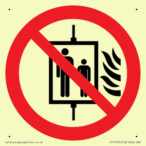 PF11274: P020 Prohibition: Do not use lift in the event of fire