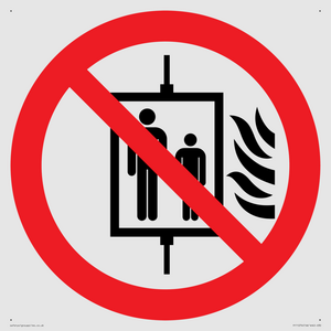 PF11274: P020 Prohibition: Do not use lift in the event of fire