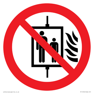 PF11274: P020 Prohibition: Do not use lift in the event of fire