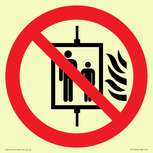 PF11274: P020 Prohibition: Do not use lift in the event of fire