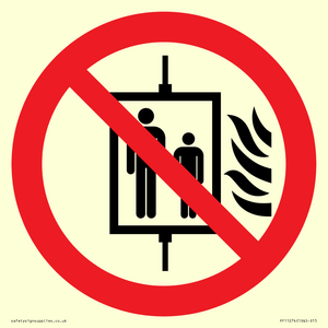 PF11274: P020 Prohibition: Do not use lift in the event of fire