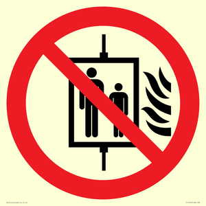 PF11274: P020 Prohibition: Do not use lift in the event of fire