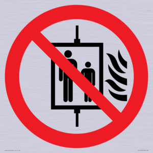 PF11274: P020 Prohibition: Do not use lift in the event of fire