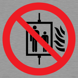 PF11274: P020 Prohibition: Do not use lift in the event of fire