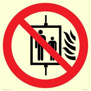PF11274: P020 Prohibition: Do not use lift in the event of fire