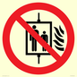 PF11274: P020 Prohibition: Do not use lift in the event of fire