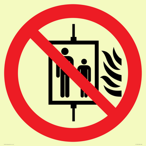 PF11274: P020 Prohibition: Do not use lift in the event of fire