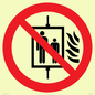 PF11274: P020 Prohibition: Do not use lift in the event of fire