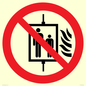 PF11274: P020 Prohibition: Do not use lift in the event of fire