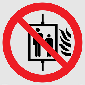 PF11274: P020 Prohibition: Do not use lift in the event of fire