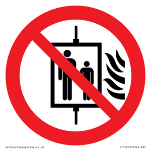 PF11274: P020 Prohibition: Do not use lift in the event of fire