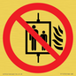 PF11274: P020 Prohibition: Do not use lift in the event of fire