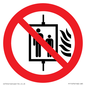 PF11274: P020 Prohibition: Do not use lift in the event of fire