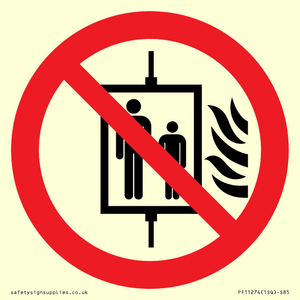 PF11274: P020 Prohibition: Do not use lift in the event of fire
