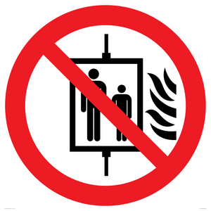 PF11274: P020 Prohibition: Do not use lift in the event of fire