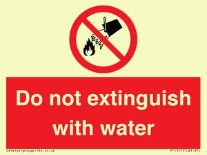 PF1357: Do not extinguish with water