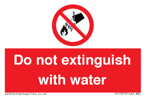 PF1357: Do not extinguish with water