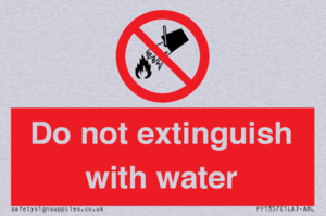 PF1357: Do not extinguish with water