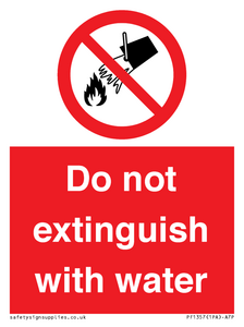 PF1357: Do not extinguish with water