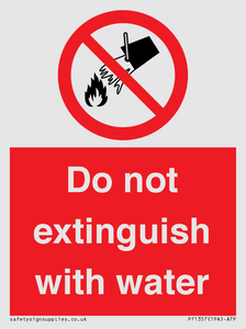 PF1357: Do not extinguish with water