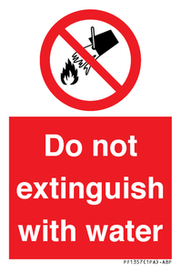 PF1357: Do not extinguish with water