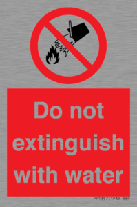PF1357: Do not extinguish with water