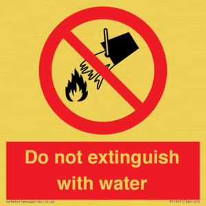 PF1357: Do not extinguish with water