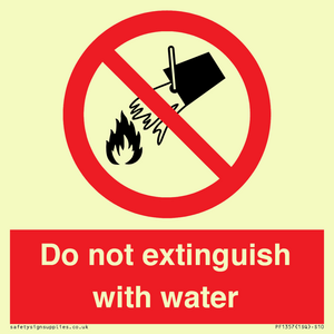 PF1357: Do not extinguish with water