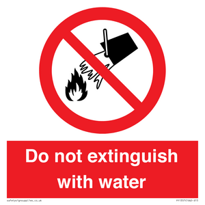 PF1357: Do not extinguish with water