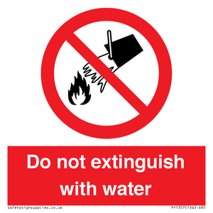 PF1357: Do not extinguish with water