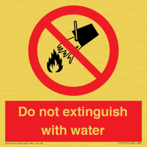 PF1357: Do not extinguish with water