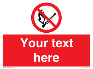 PF5212: Custom No Open Flames Sign