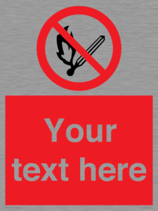 PF5212: Custom No Open Flames Sign
